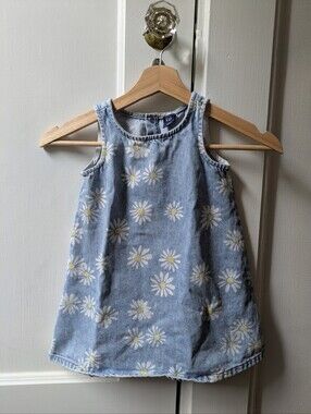 Baby GAP Denim Dress, Size 3, Daisy Print
